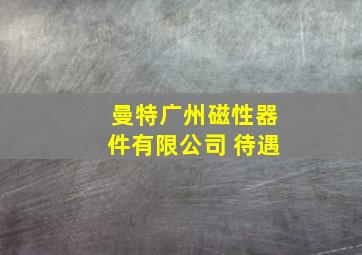 曼特广州磁性器件有限公司 待遇